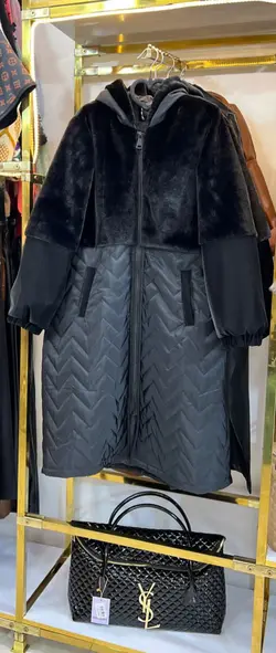 کاپشن بلند ترکیبی ترک31006