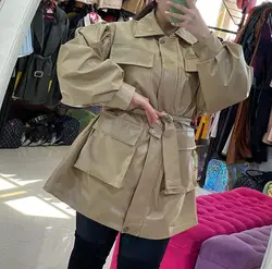 کت چرم جیب دار داخل استر(۱۱۵۰۴)