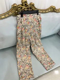 شلوار لینن طرح دار