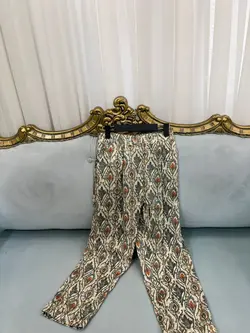 شلوار لینن طرح دار