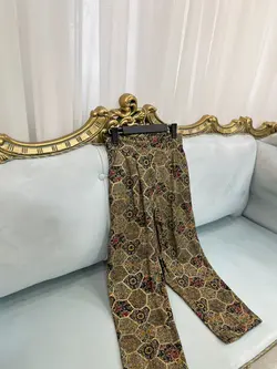 شلوار لینن طرح دار