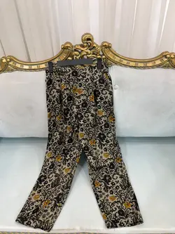 شلوار لینن طرح دار