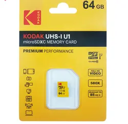 کارت حافظه microSDXC کداک مدل Premium Performance کلاس 10 استاندارد UHS-I U1 سرعت 85MBps ظرفیت 64 گیگابایت