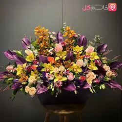 باکس گل ارکیده همراه با انتوریوم و رز