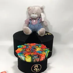 خرید باکس گل رز همراه عروسک ارزان بدون واسط در تهران و کرج