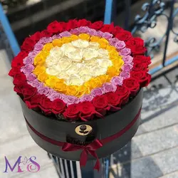 خرید باکس گل رز 100 شاخه بدون واسط از گلخانه خانم گل کرج