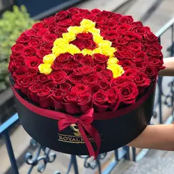خرید جعبه یا باکس گل رز حروف بدون واسط از فروشگاه خانم گل