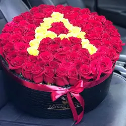 خرید جعبه یا باکس گل رز حروف بدون واسط از فروشگاه خانم گل