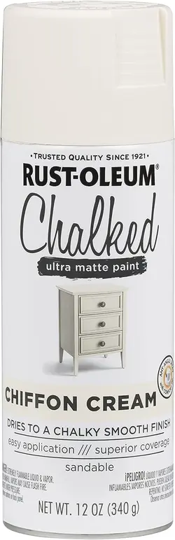Rust-Oleum 329598-2PK Ultra Matte Interior Chalked Paint, 30 oz, Chiffon Cream, 2 Unit (Pack of 1)