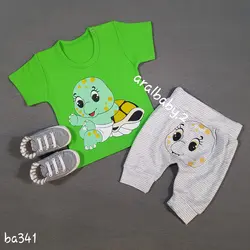 تیشرت شلوارک طرح لاک پشت