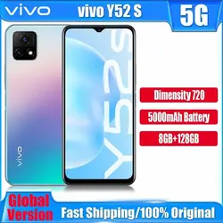 خرید گوشی ویوو از علی اکسپرس New Original Vivo Y52s 5G Smartphone 6.58inch Octa Core Dimensity 720 90Hz 48MP Rear Camera 18W Flash Charge 5000mAh