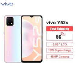 خرید گوشی ویوو از علی اکسپرس New Original Vivo Y52s 5G Smartphone 6.58inch Octa Core Dimensity 720 90Hz 48MP Rear Camera 18W Flash Charge 5000mAh