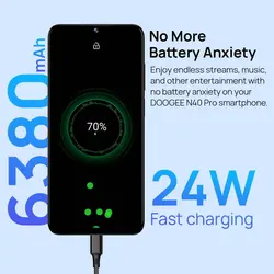 خرید گوشی دوجی ان 40 پرو DOOGEE N40 Pro Smartphone 6.5 inch 20MP Quad Camera Helio P60 6GB 128GB Cellphone 6380mAh Battery