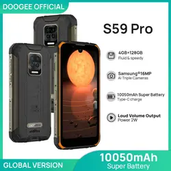 خرید گوشی دوجی اس 59 از علی اکسپرس DOOGEE S59 Pro smartphone 10050mAh Super Battery IP68/IP69K 4 128GB NFC Rugged Smart phone 2W