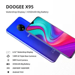 خرید گوشی دوجی ایکس 95 از علی اکسپرس DOOGEE X95 Cellphones 6.52''MTK6737 16GB ROM Dual SIM 13MP Triple Camera 4350mAh