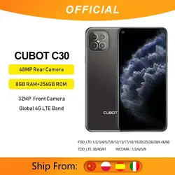 خرید گوشی کوبات از علی اکسپرس Cubot 8GB Smartphone C30 Global 4G LTE 128/256GB 32MP Selfie 48MP Quad Camera Helio P60 NFC 6.4