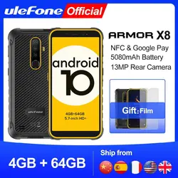 خرید گوشی یولفون آرمور ایکس 8 Ulefone Armor X8 Rugged Waterproof Smartphone Android10 5.7-inch Cell Phone 4GB 64GB ip68 Octa-core