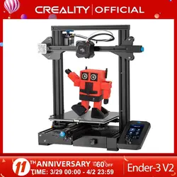 خرید پرینتر سه بعدی از علی اکسپرس Creality 3D Ender-3 V2 Moederbord Met Stille TMC2208 Stepper Drivers Nieuwe Ui &amp; 4.3 Inch Kleuren Lcd Carborundum Glas Bed 3D Printer