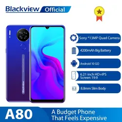 خرید گوشی بلک ویو از علی اکسپرس Blackview A80 Android 10.0 Go Quad Rear 13MP Camera Mobile Phone 6.21 Waterdrop Screen 2GB 16GB