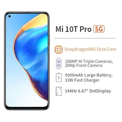 خرید گوشی شیائومی می 10 تی پرو از علی اکسپرس Global Version Xiaomi Mi 10T Pro 8GB RAM 128/256GB ROM Smartphone Snapdragon 865 Octa Core 144Hz