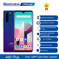 خرید گوشی بلک ویو از علی اکسپرس Blackview A80 Plus Mobile Phone Octa Core 4GB RAM 64GB ROM 13MP Quad Rear Camera 6.49 Inch