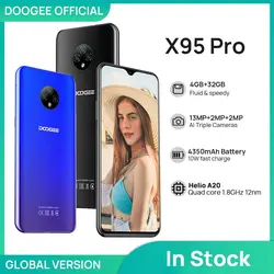 خرید گوشی موبایل دوجی ایکس 95 DOOGEE X95 Pro 4GB RAM 32GB ROM Android10 OS 4G-LTE Helio A20 13MP Triple Camera