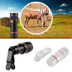 خرید لنز دوربین گوشی از علی اکسپرس 2020 New Universal 20X Clip-On Telephoto Telescope Camera Mobile Phone Zoom lens for most