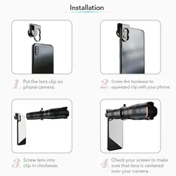 خرید لنز دوربین گوشی از علی اکسپرس APEXEL APL-JS36XJJ04 HD 36X Metal Single-tube Telescope Telephoto Lens Optic Phone Camera Lens Monocular with Mini Selfie Tripod