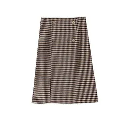 خرید دامن از علی اکسپرس Toppies Vintage Plaid Skirts Women High Waist Skirts Double Breasted Ladies Streetwear