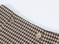 خرید دامن از علی اکسپرس Toppies Vintage Plaid Skirts Women High Waist Skirts Double Breasted Ladies Streetwear