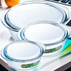 3 قابلمه پیرکس درب دار - سایز های 1 لیتر 1.6 لیتر و 2.4 لیتری  اصل فرانسه 912S637 - PYREX