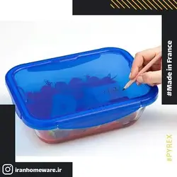 ظرف پیرکس درب دار فریزری - ضد چکیدن مایعات مستطیلی 25x19 سانتی اصل فرانسه 282PG00 - PYREX