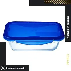 ظرف پیرکس درب دار فریزری - ضد چکیدن مایعات مستطیلی 25x19 سانتی اصل فرانسه 282PG00 - PYREX