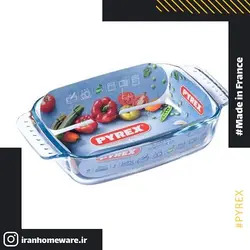 ظرف پیرکس - تابه مستطیل دسته دار 22x13 سانتی اصل فرانسه 228B000 - PYREX