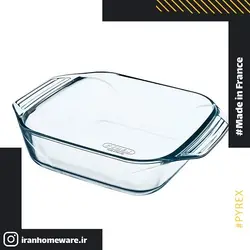 ظرف پیرکس - تابه مربعی دسته دار 29x23 سانتی اصل فرانسه 400B000 - PYREX