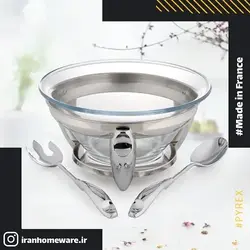 ظرف سوفله سالاد خوري بدون وارمر طرح پافيلي استيل - Luxe RT2800