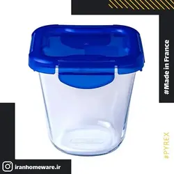 ظرف پيرکس درب دار مربع فریزری گود 12x12x12 سانتی اصل فرانسه 289PG00