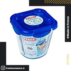 ظرف پيرکس درب دار مربع فریزری گود 12x12x12 سانتی اصل فرانسه 289PG00