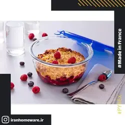 ظرف پیرکس درب دار فریزری - ضد چکیدن مایعات گرد 15 سانتی اصل فرانسه 287PG00 - PYREX