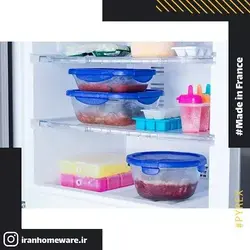 ظرف پیرکس درب دار فریزری - ضد چکیدن مایعات گرد 15 سانتی اصل فرانسه 287PG00 - PYREX