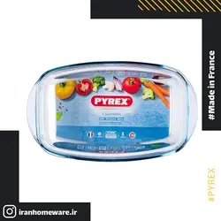 قابلمه مستطیل پیرکس درب دار - سایز 3 لیتری 33x20 سانتی اصل فرانسه 465A000 - PYREX