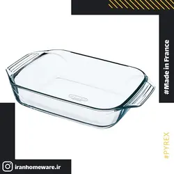 ظرف پیرکس - تابه مستطیل دسته دار 39x25 سانتی اصل فرانسه 409B000 - PYREX