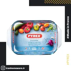 ظرف پیرکس - تابه مستطیل دسته دار 39x25 سانتی اصل فرانسه 409B000 - PYREX