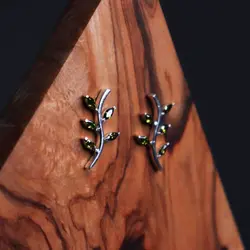 گوشواره رقص گندم با نگین سبز E0107-3