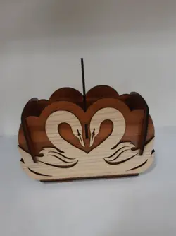 جا قاشق و چنگال طرح قو - رنگ روشن