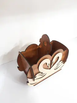 جا قاشق و چنگال طرح قو - رنگ روشن