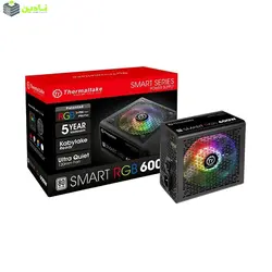 منبع تغذیه کامپیوتر ترمالتیک مدل SMART RGB 600W