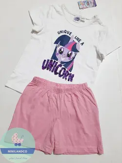 ست تیشرت و شلوارک دخترانه پولک دورو little pony