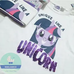 ست تیشرت و شلوارک دخترانه پولک دورو little pony
