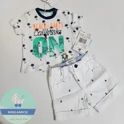 ست تیشرت و شلوارک کتان پسرانه chicco